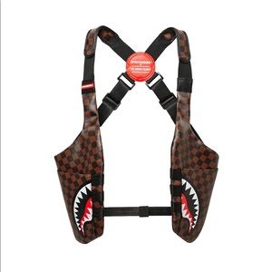 Sprayground Side Sharks In Paris Leather Shoulder Pack